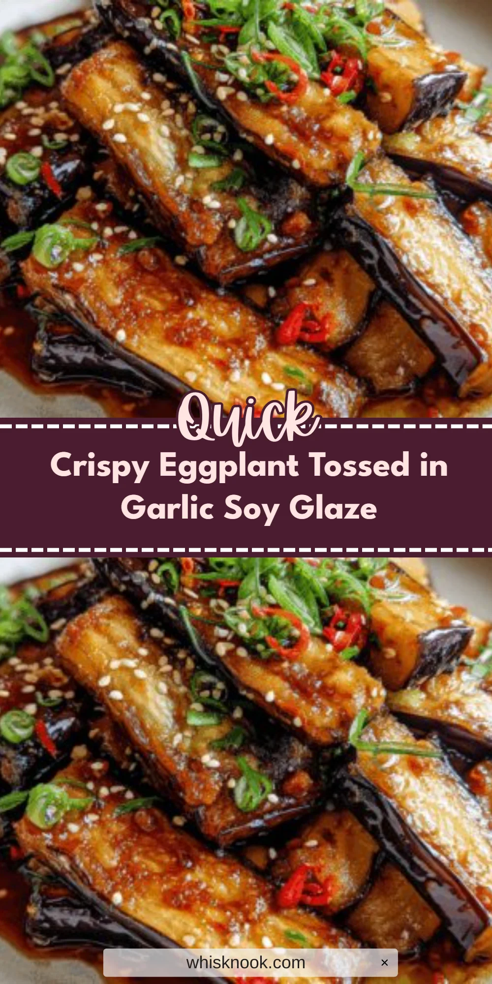 Crispy Eggplant Tossed in Garlic Soy Glaze