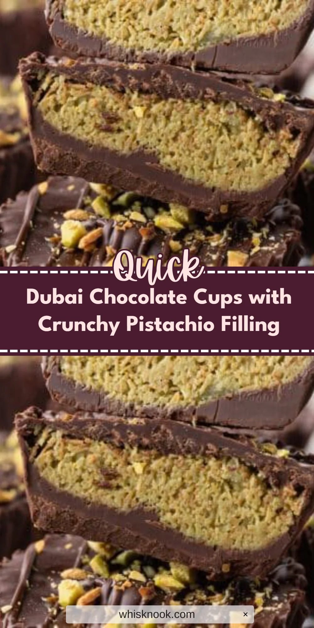 Dubai Chocolate Cups with Crunchy Pistachio Filling