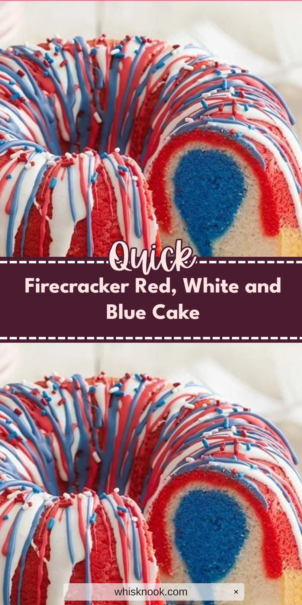 Firecracker Red, White and Blue Cake