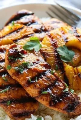 Delicious Hawaiian Chicken served with pineapple and coconut rice