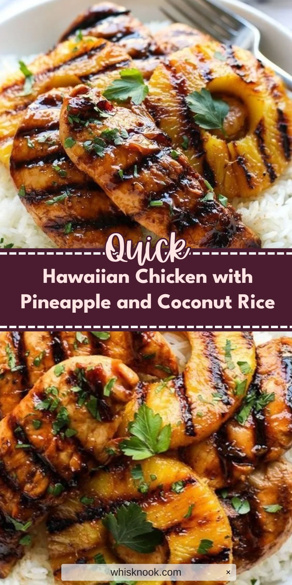 Hawaiian Chicken with Pineapple and Coconut Rice