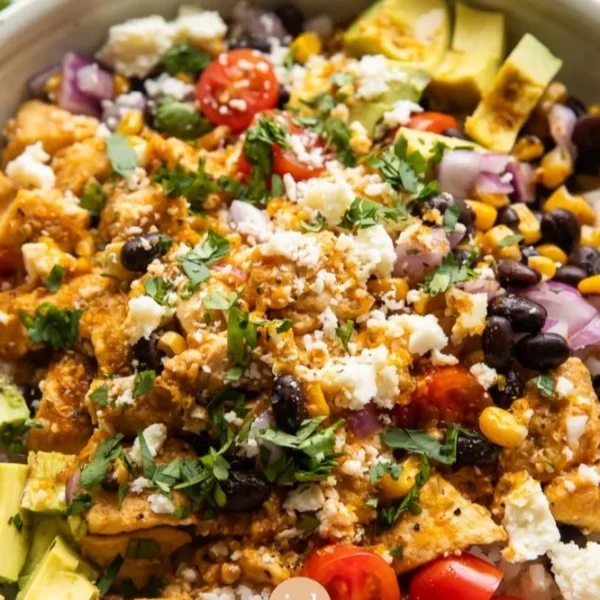 Delicious Hot Honey Baja Chicken Bowl with fresh ingredients served in a bowl