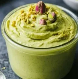 Irresistible pistachio cream in a jar, perfect for spreading and baking