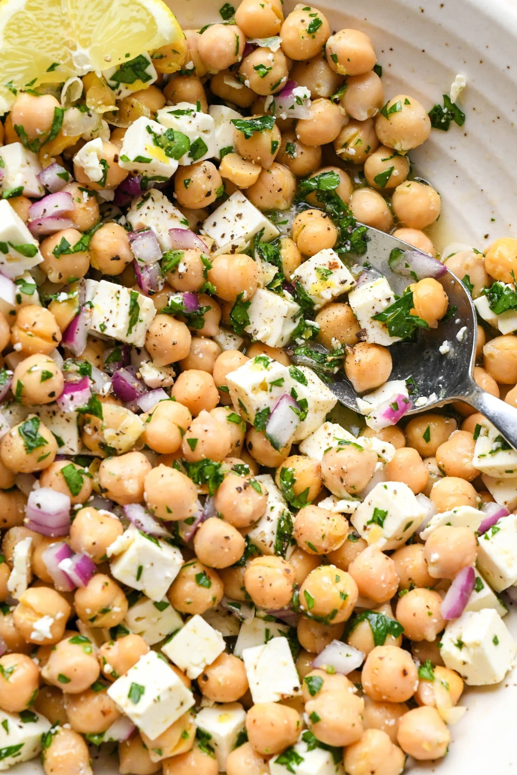 Lemony Chickpea Feta Salad (Gluten Free)