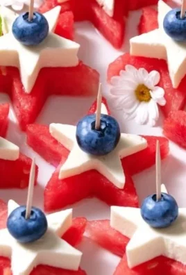 Patriotic watermelon feta skewers for festive summer celebrations
