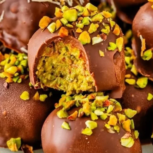 Delicious Pistachio Kataifi Truffles with a crispy exterior and nutty filling