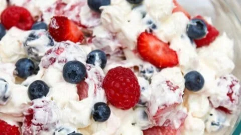 Red White and Blue Cheesecake Salad