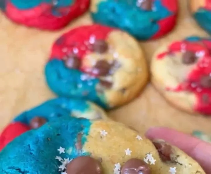 Red, White and Blue Chocolate Chip Cookies
