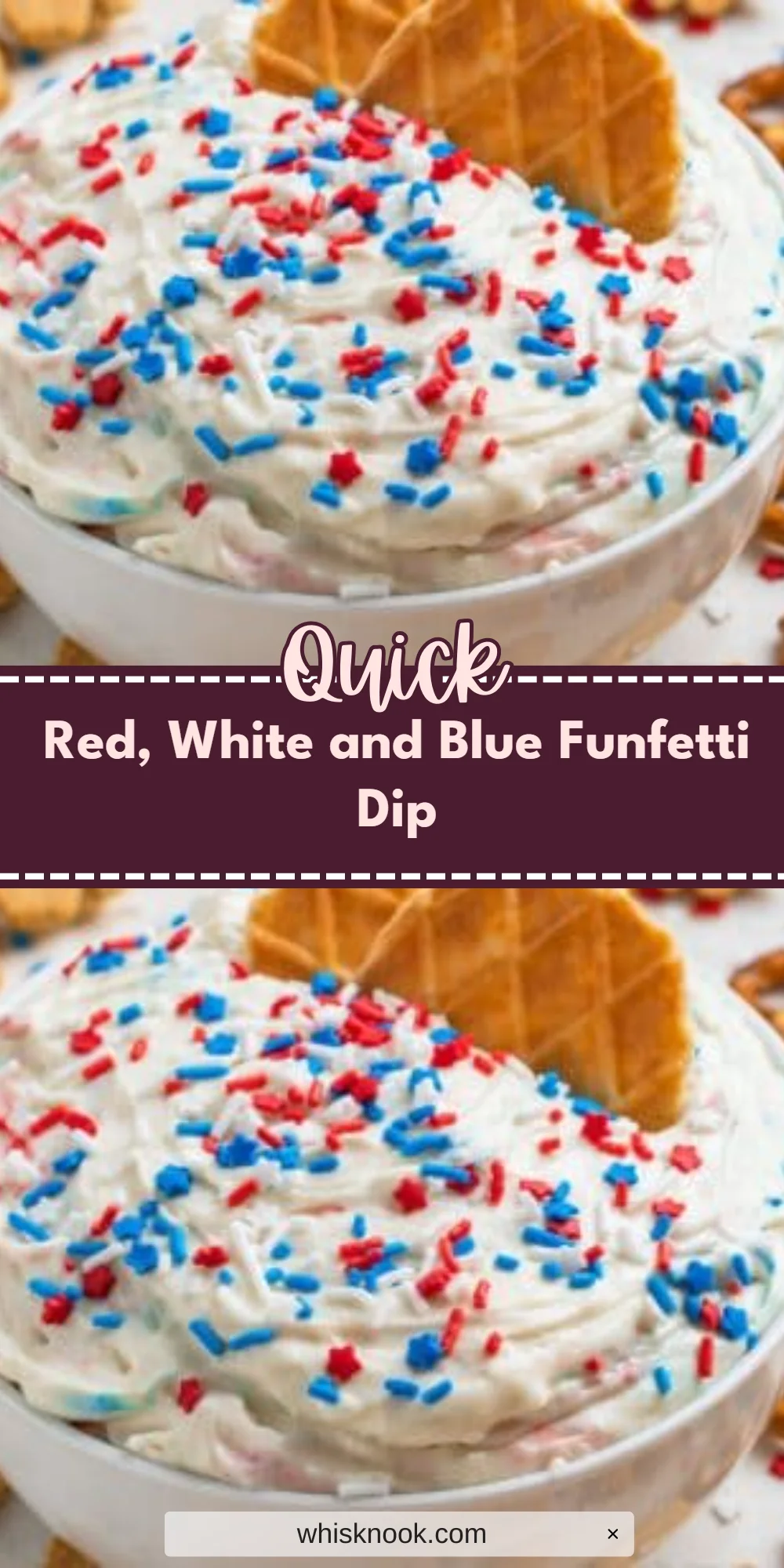 Red, White and Blue Funfetti Dip