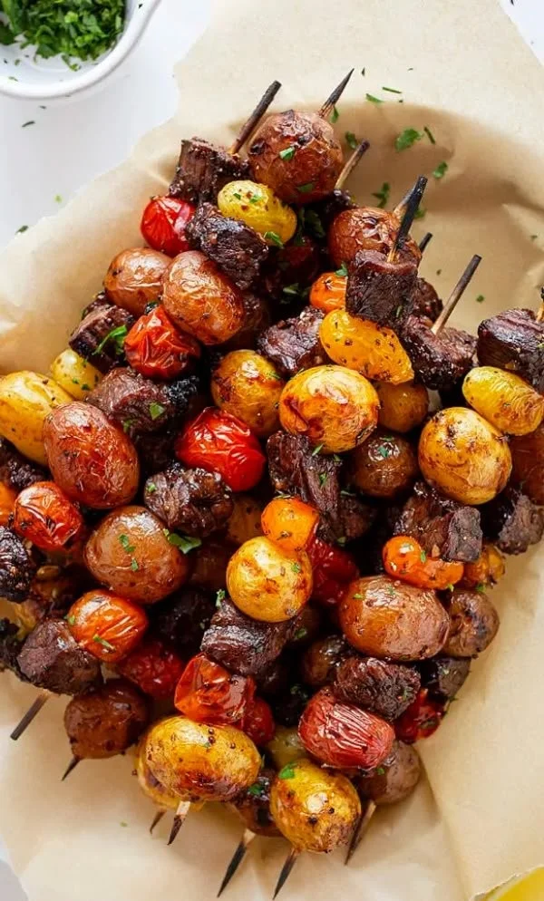 Rosemary Garlic Steak Kebabs
