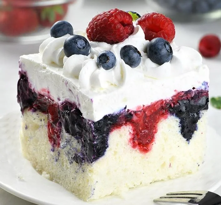 Summer Berry Poke Cake