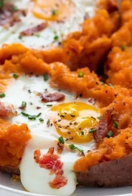 Deliciously prepared breakfast sweet potato topped with healthy ingredients