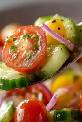 Bright and fresh Cucumber Tomato Salad with diced cucumbers and ripe tomatoes.
