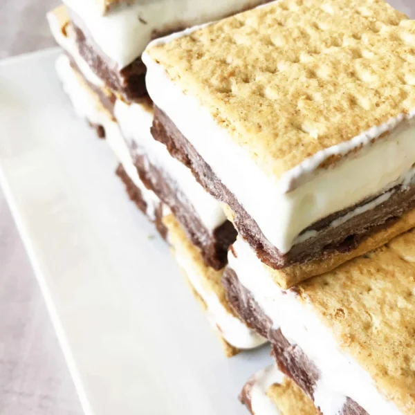Frozen S'more Bars with chocolate and marshmallows