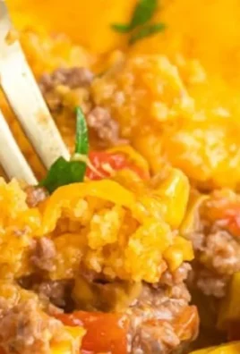 A hearty Mexican Cornbread Casserole topped with cheese and fresh ingredients.