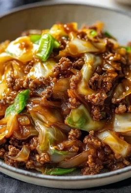 Mongolian Cabbage with Ground Beef dish beautifully plated