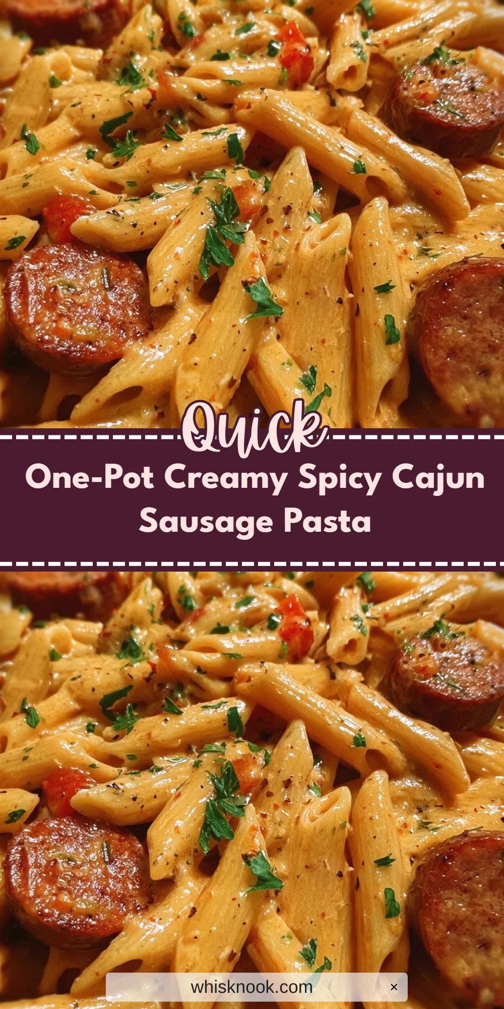 One-Pot Creamy Spicy Cajun Sausage Pasta